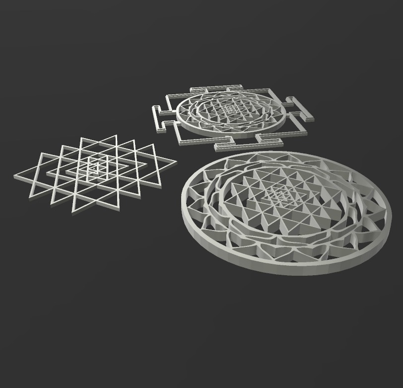 Sri Yantra Pack 3D print model_26