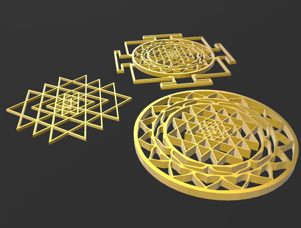 Sri Yantra Pack 3D print model_25