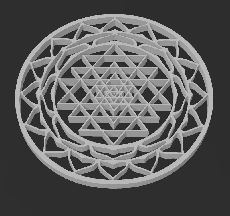 Sri Yantra Pack 3D print model_7