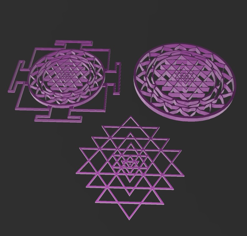 Sri Yantra Pack 3D print model_24