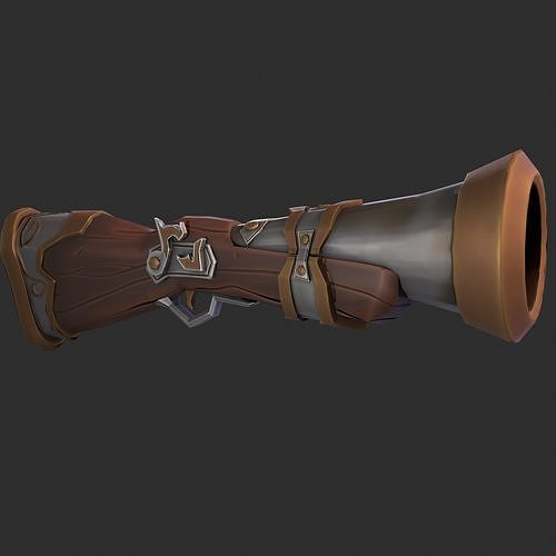 Stylized Gun Low-poly 3D model