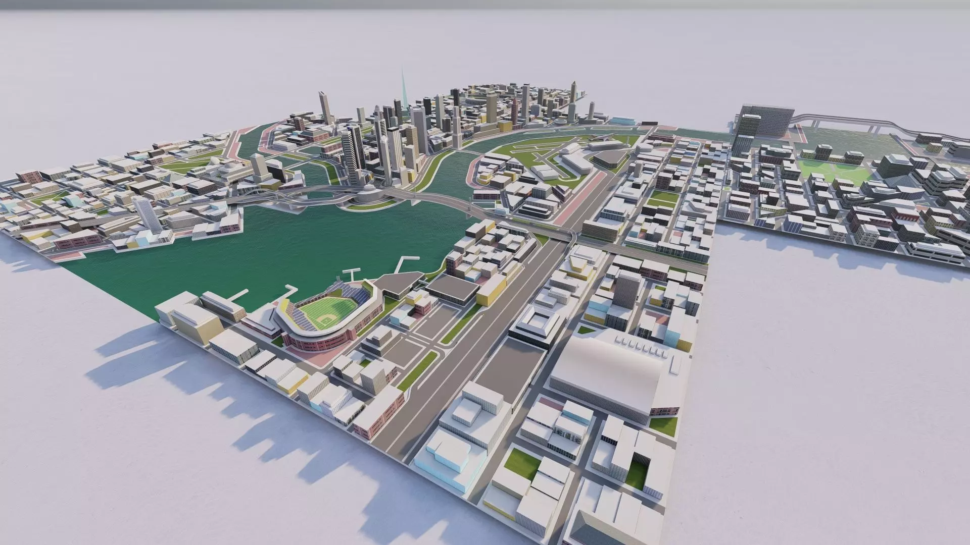 modern city- urban 3D model_0