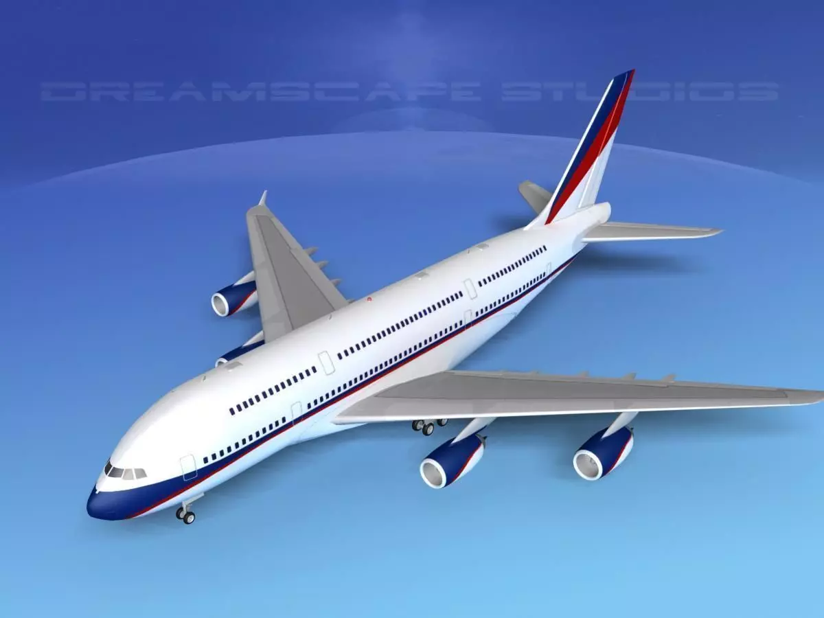 Airbus A380-800 Corporate 3D model_0