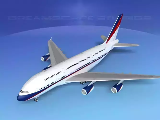 Airbus A380-800 Corporate 3D model Airbus A380-800 Corporate 3D model