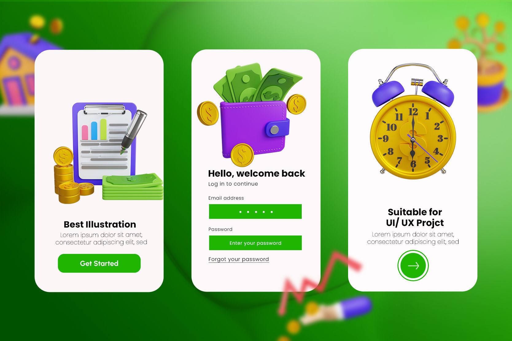 Finance 3D Icon Illustration 3D model_4