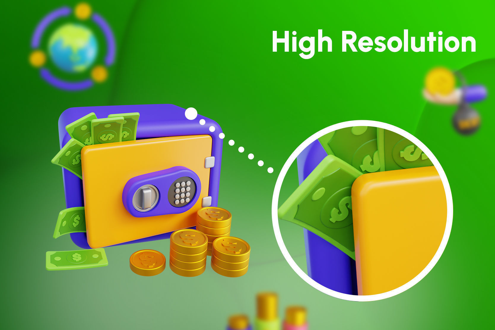 Finance 3D Icon Illustration 3D model_2