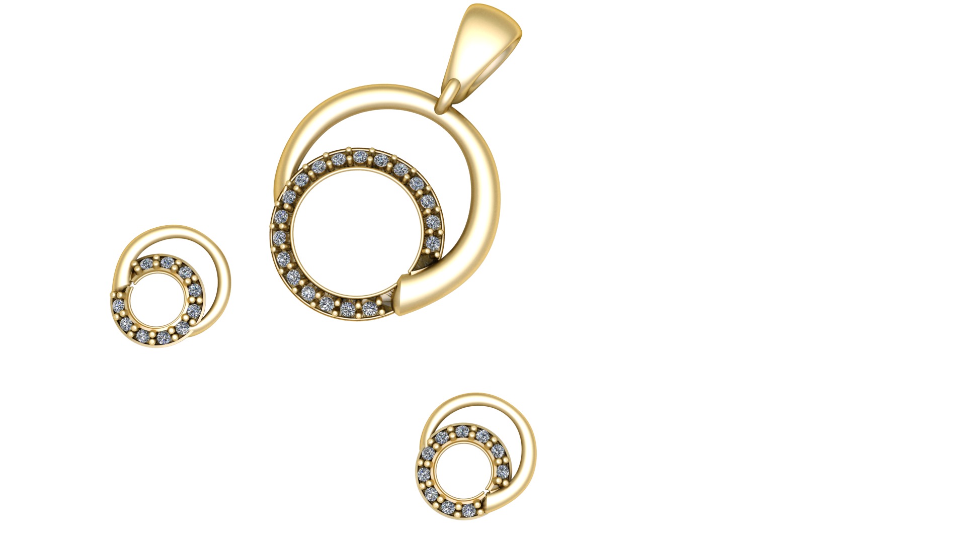 STYLISH HIP HOP LOCKET SET 3D PRINTABLE MODEL 3D print model_5