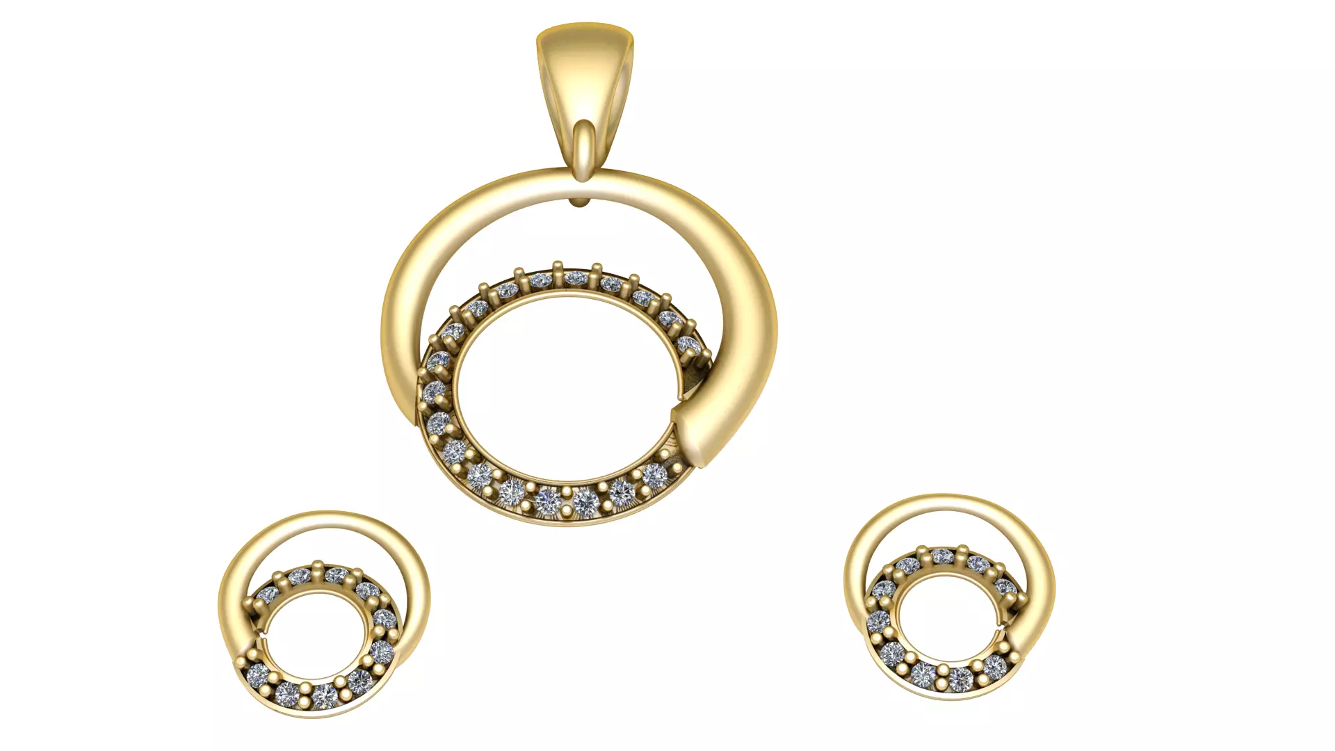 STYLISH HIP HOP LOCKET SET 3D PRINTABLE MODEL 3D print model_0