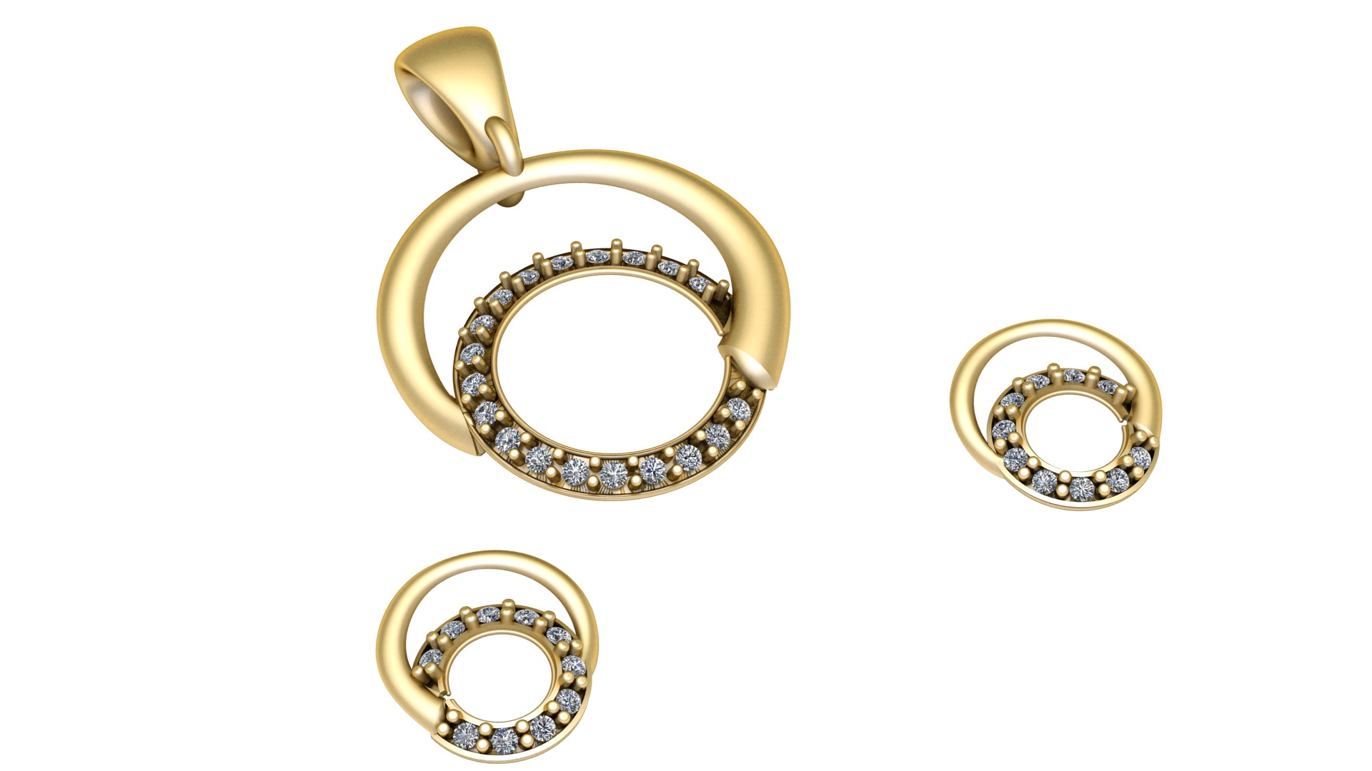 STYLISH HIP HOP LOCKET SET 3D PRINTABLE MODEL 3D print model_4