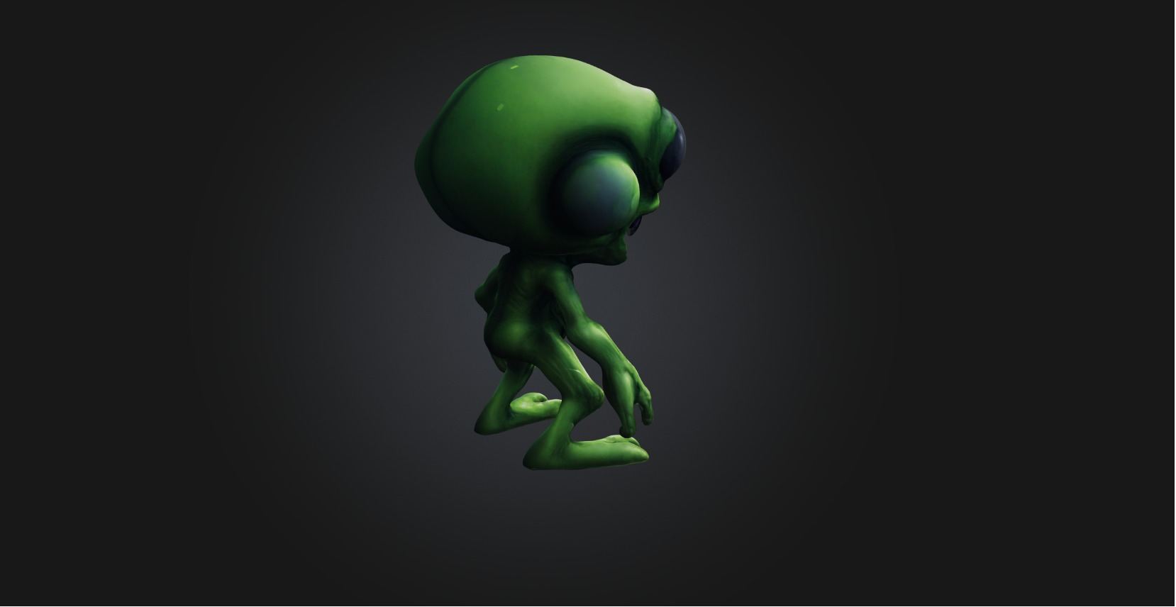 Pixel Art Alien   Low-poly 3D model_6