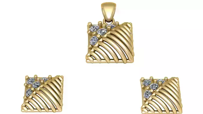 SQUARE SHAPED LOCKET SET 3D PRINTABLE MODEL