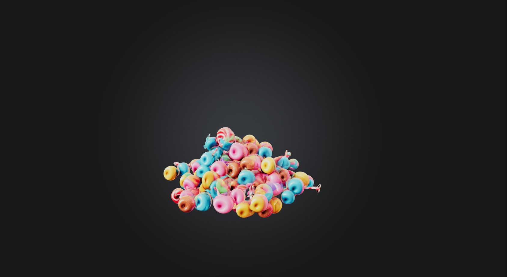 Pixel Art Candy   Low-poly 3D model_2
