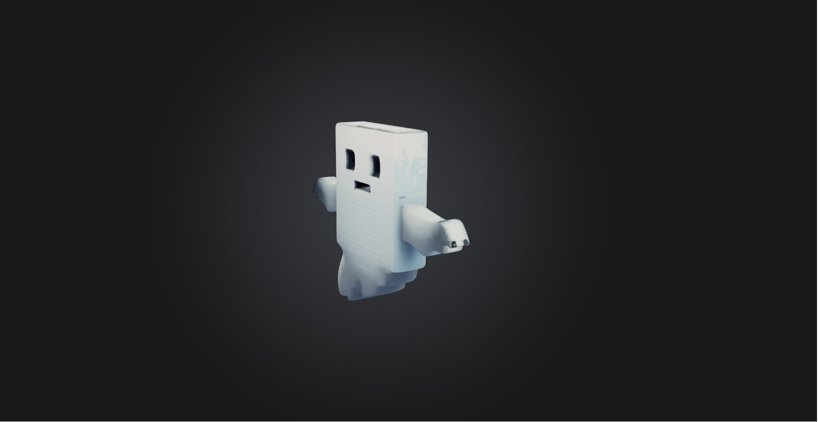 Pixelated Ghost   Low-poly 3D model_6