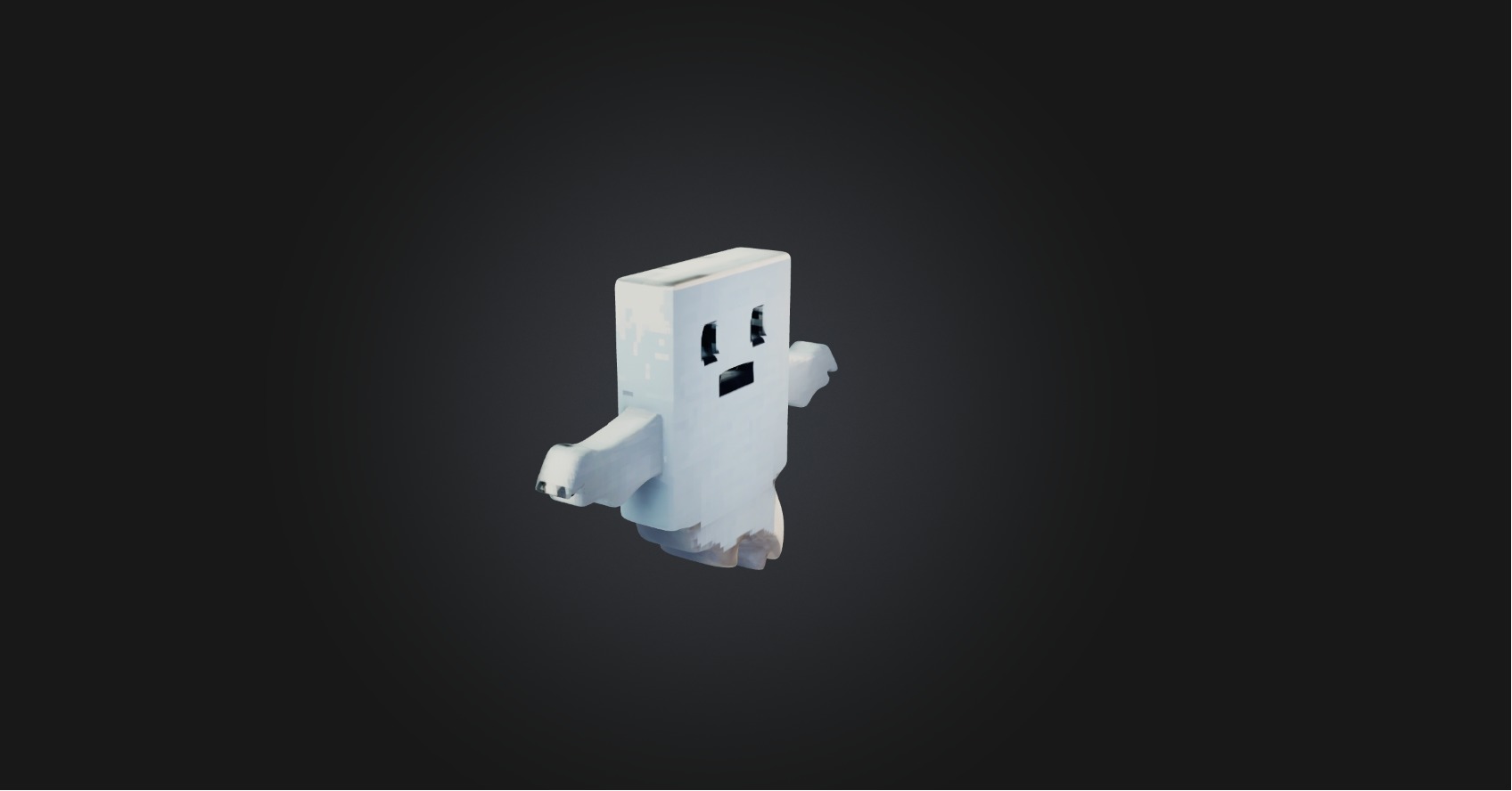 Pixelated Ghost   Low-poly 3D model_5
