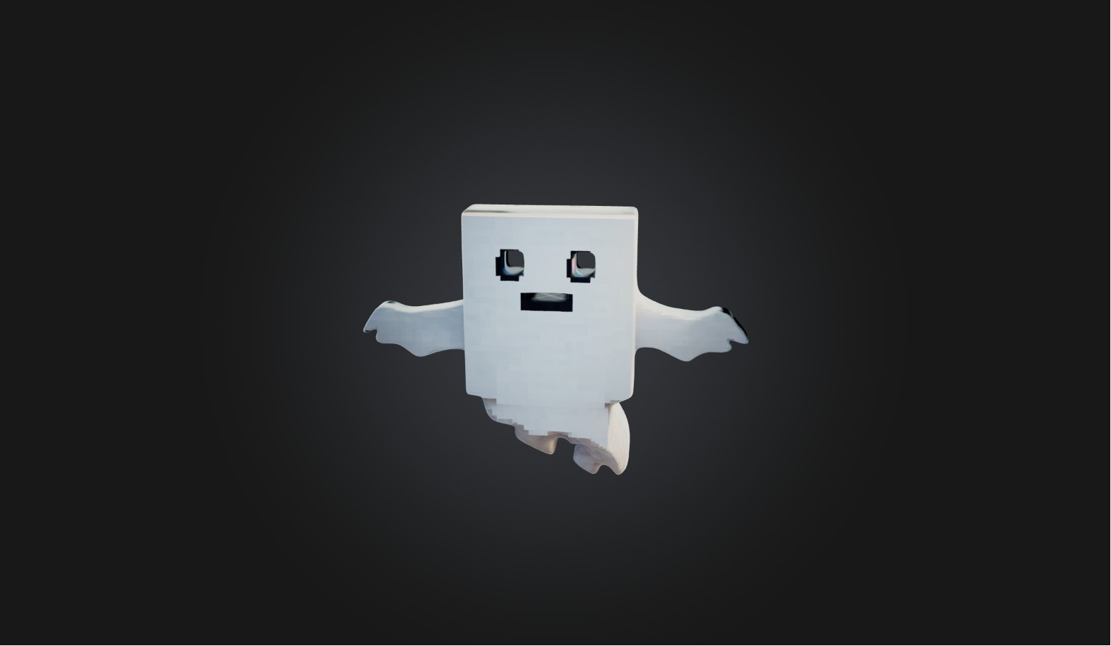 Pixelated Ghost   Low-poly 3D model_3