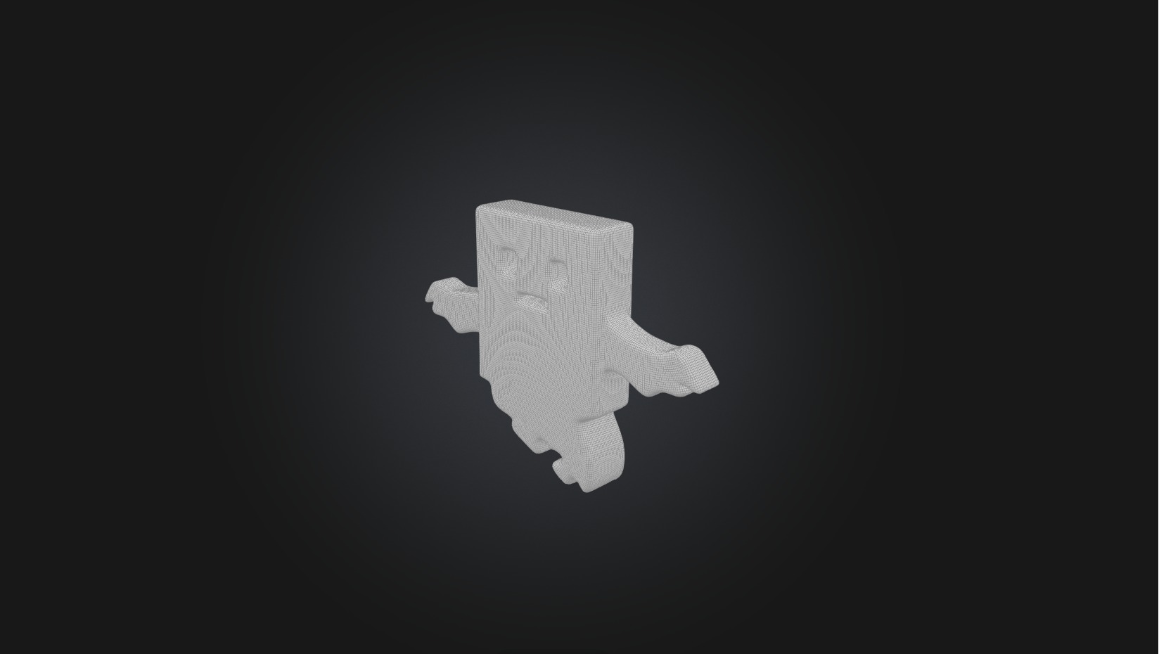 Pixelated Ghost   Low-poly 3D model_1