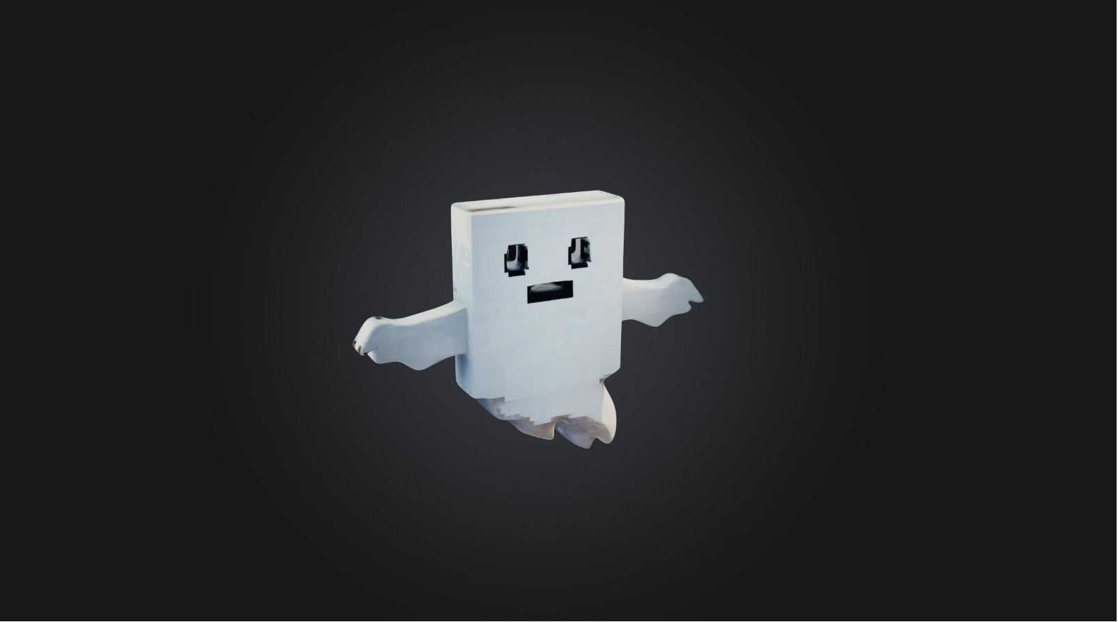 Pixelated Ghost   Low-poly 3D model_4