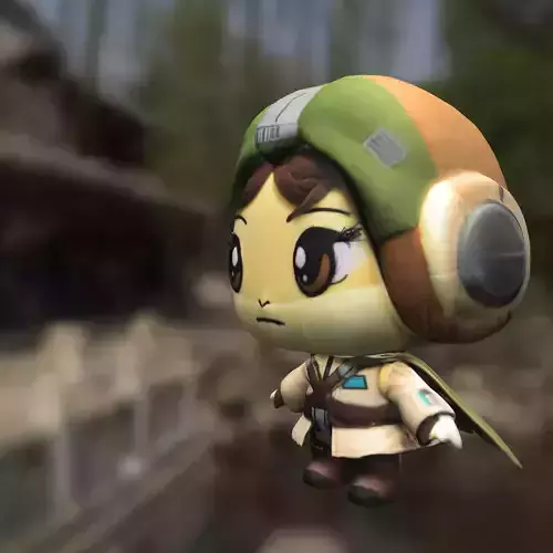 plushie Leia Organa Low-poly 3D model
