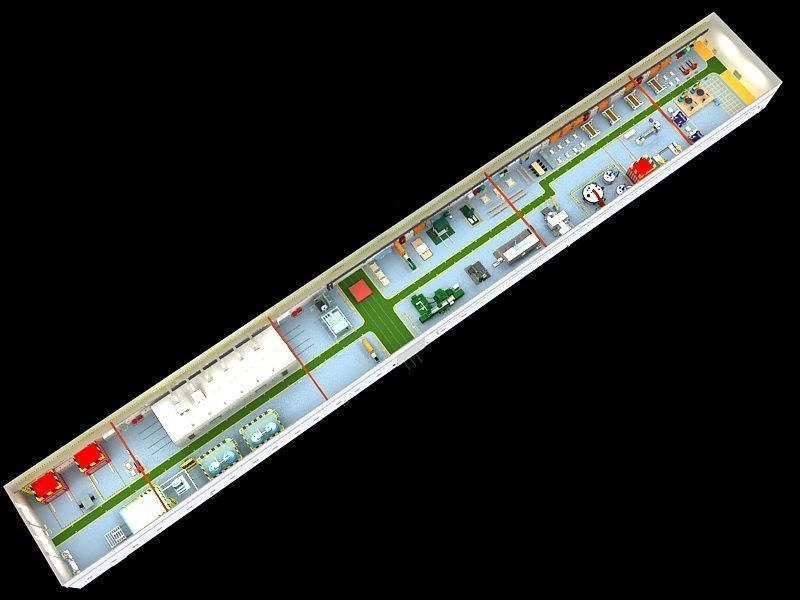 Factory Interior Scene and Equipment 3D model_14