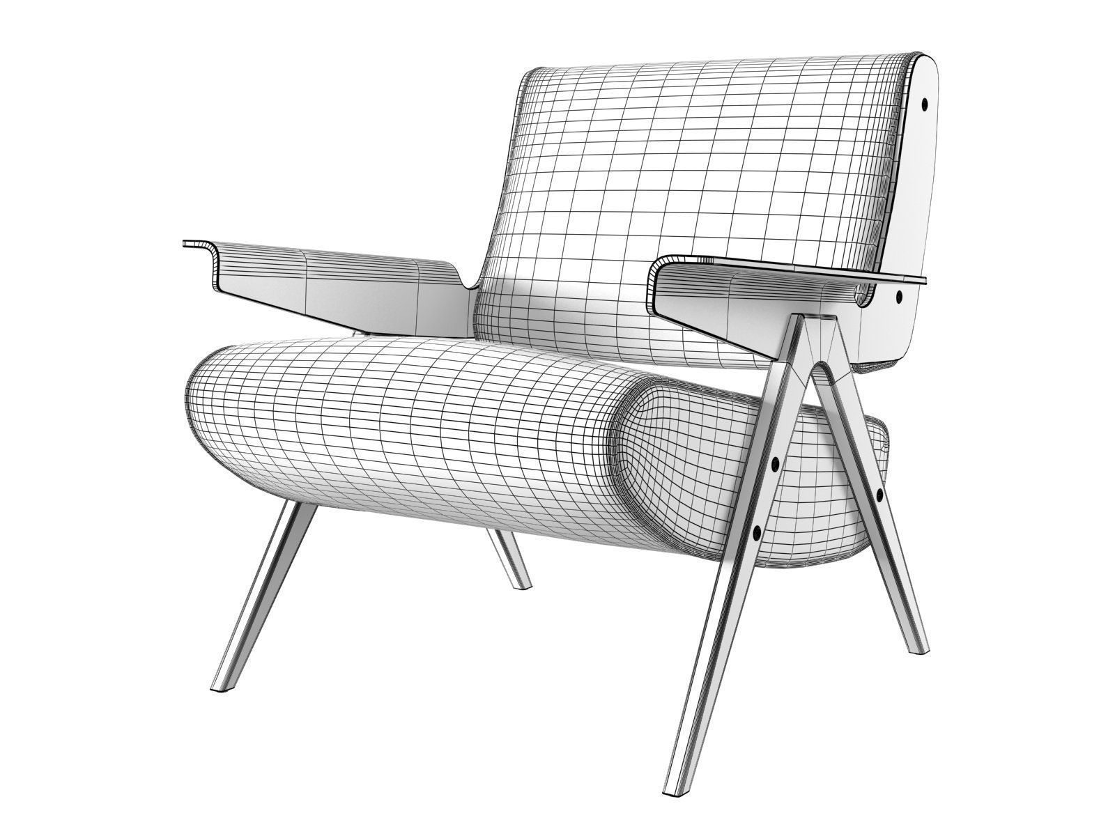 Frattini 831 Lounge Chair 3D model_7