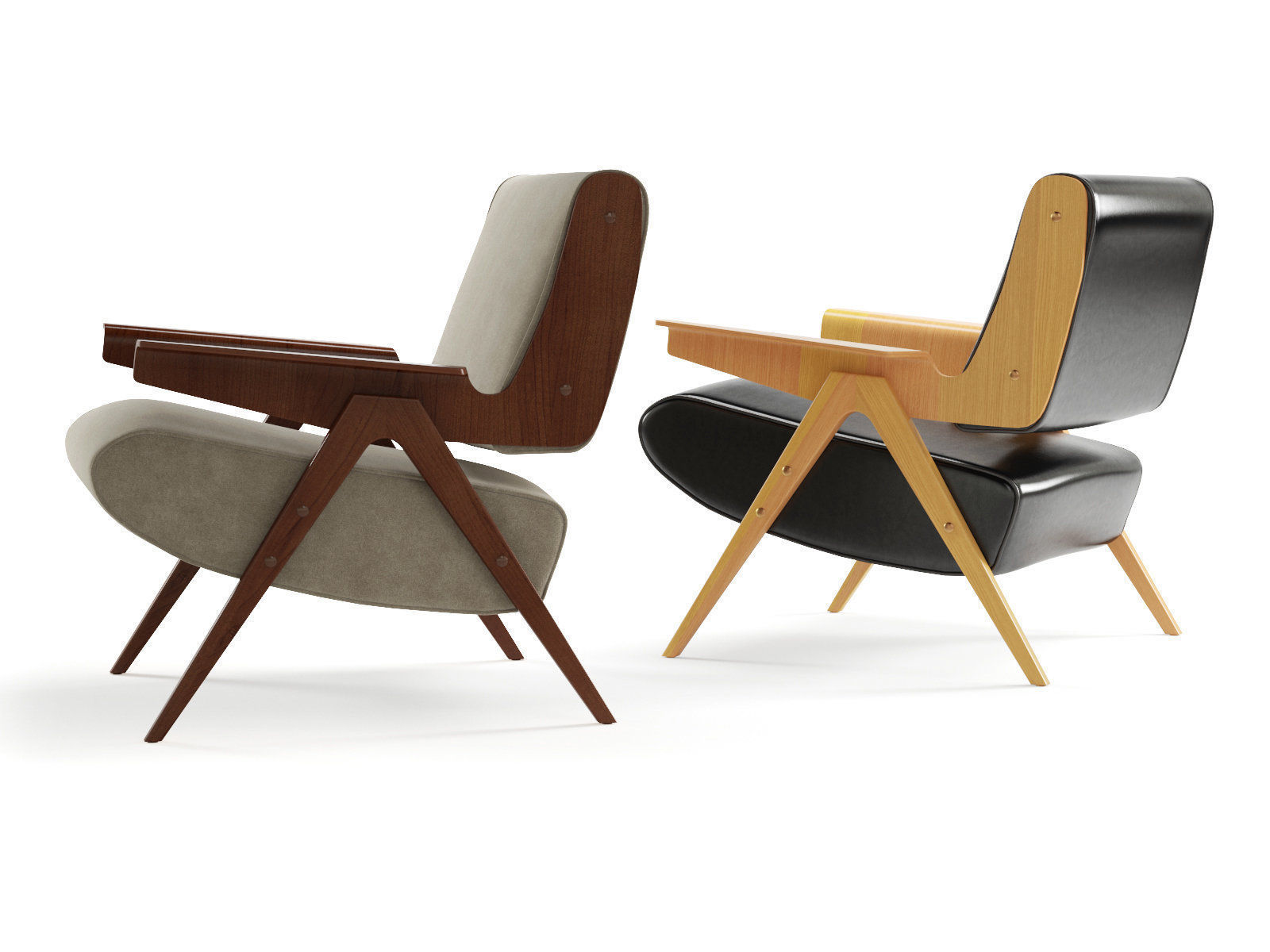 Frattini 831 Lounge Chair 3D model_4