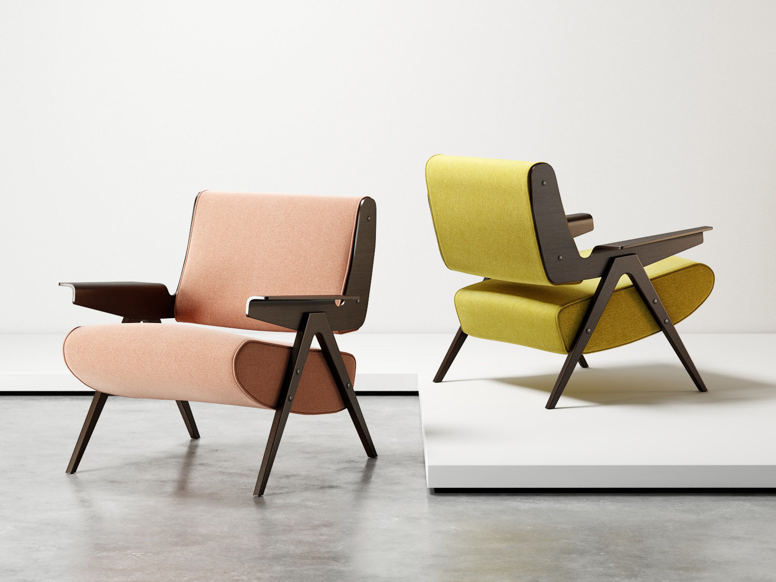 Frattini 831 Lounge Chair 3D model_2