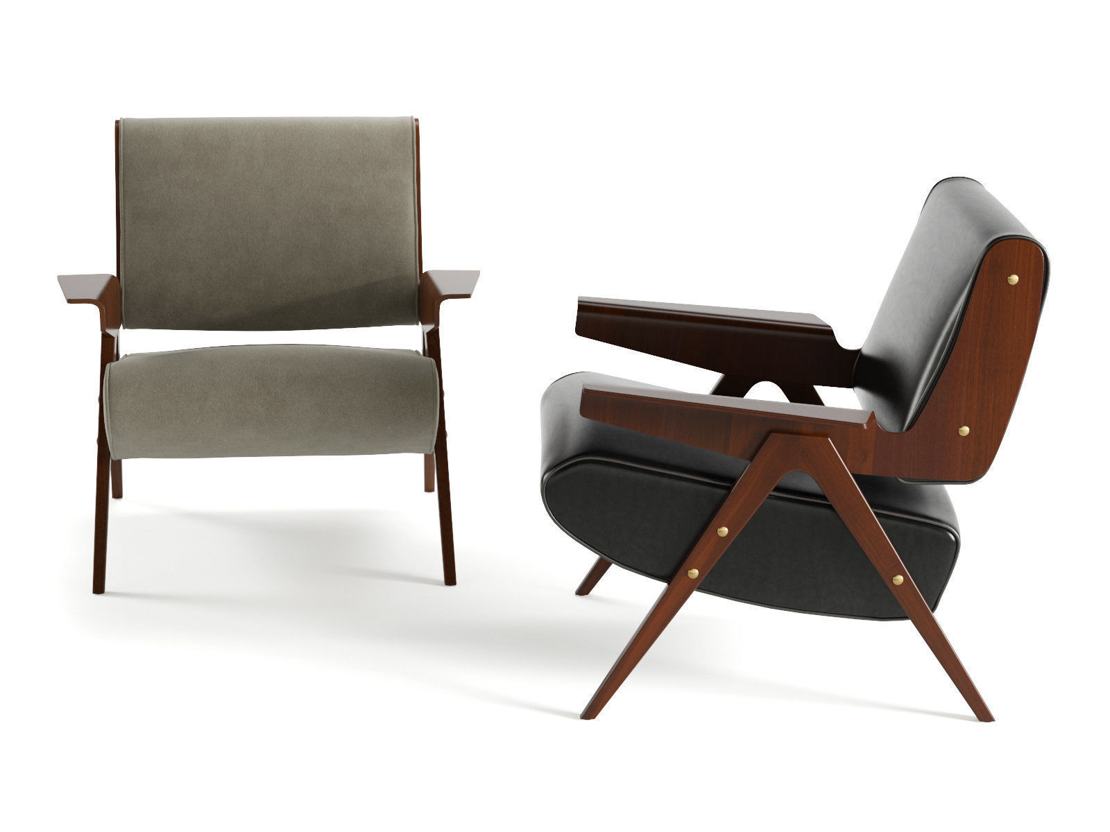 Frattini 831 Lounge Chair 3D model_5