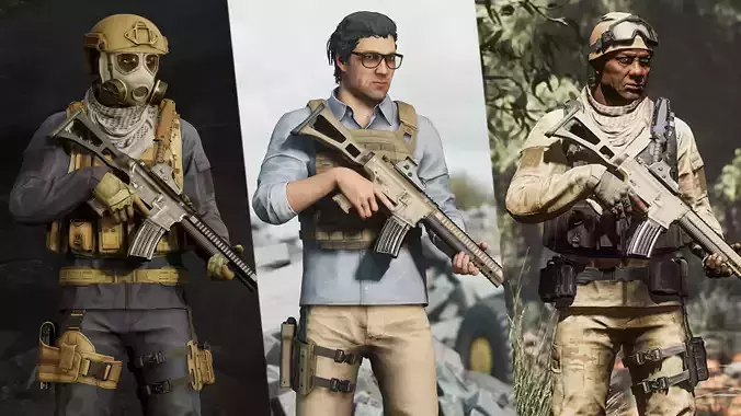 Modular Casual Military Soldier Low-poly 3D model
