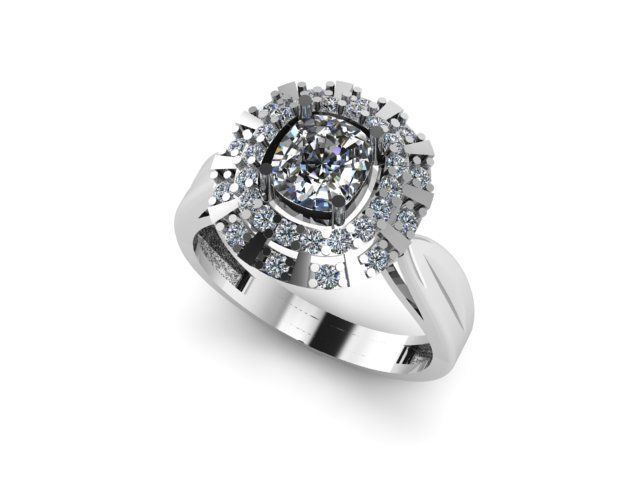 beautiful ring for daimonds 3D print model_1