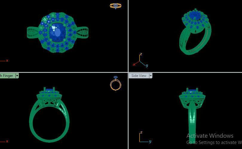 beautiful ring for daimonds 3D print model_13