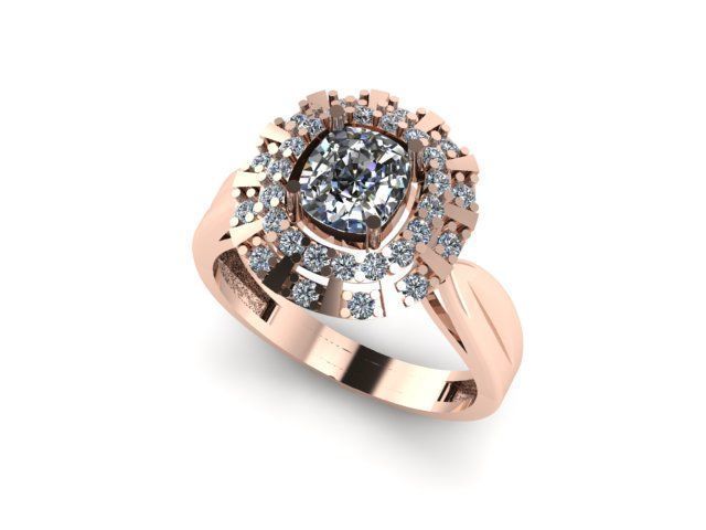 beautiful ring for daimonds 3D print model_2