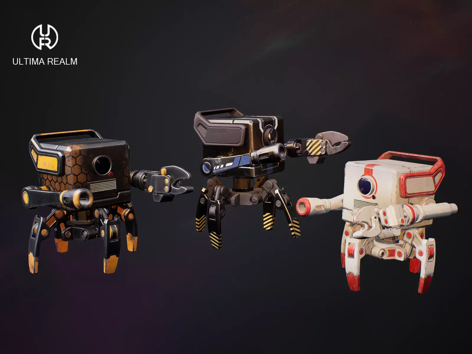 Drone Low-poly 3D model_0