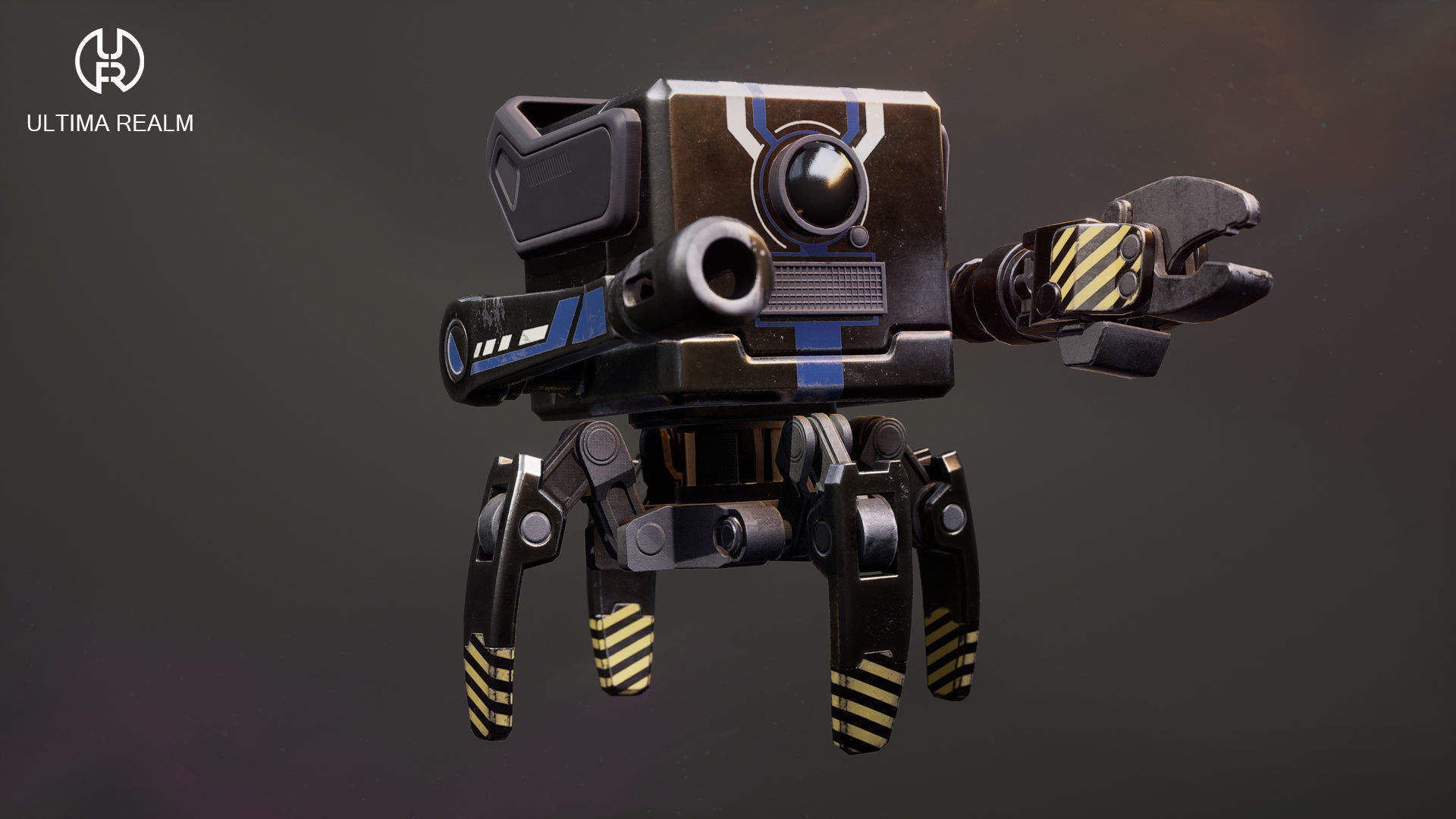 Drone Low-poly 3D model_6