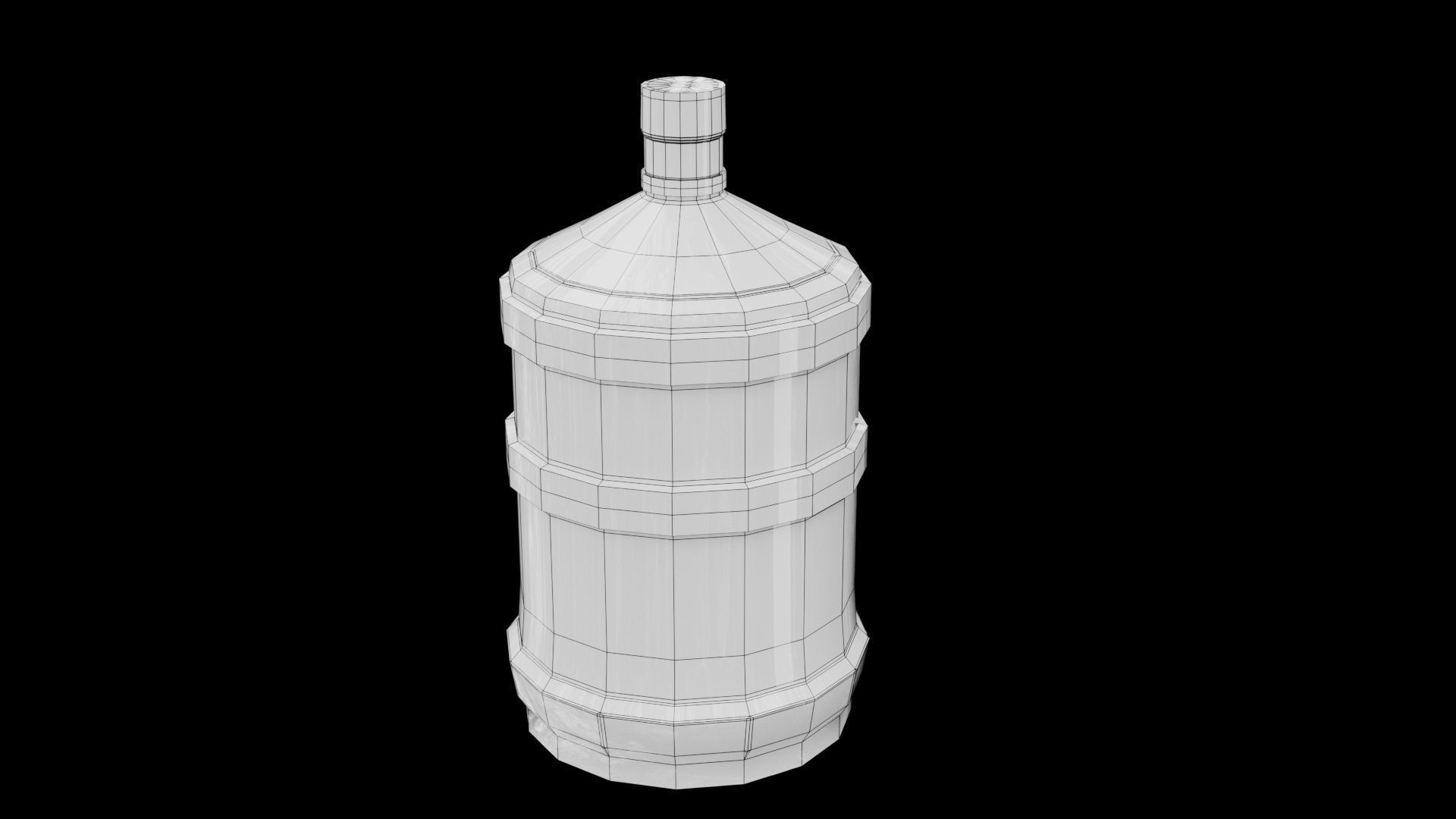 Water bottle Low-poly 3D model_6