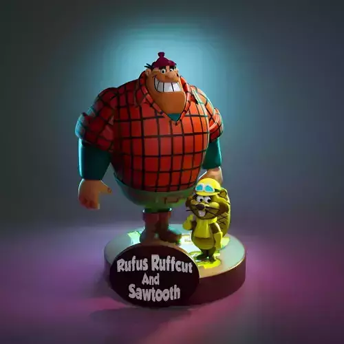 Rufus Ruffcut and Sawtooth - The Wacky Races 3D print model