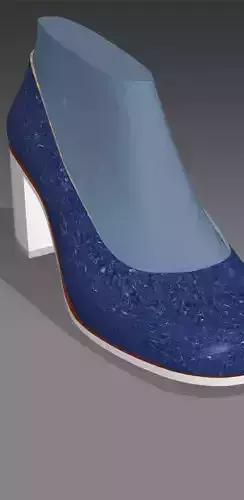 dark blue high heel Low-poly 3D model