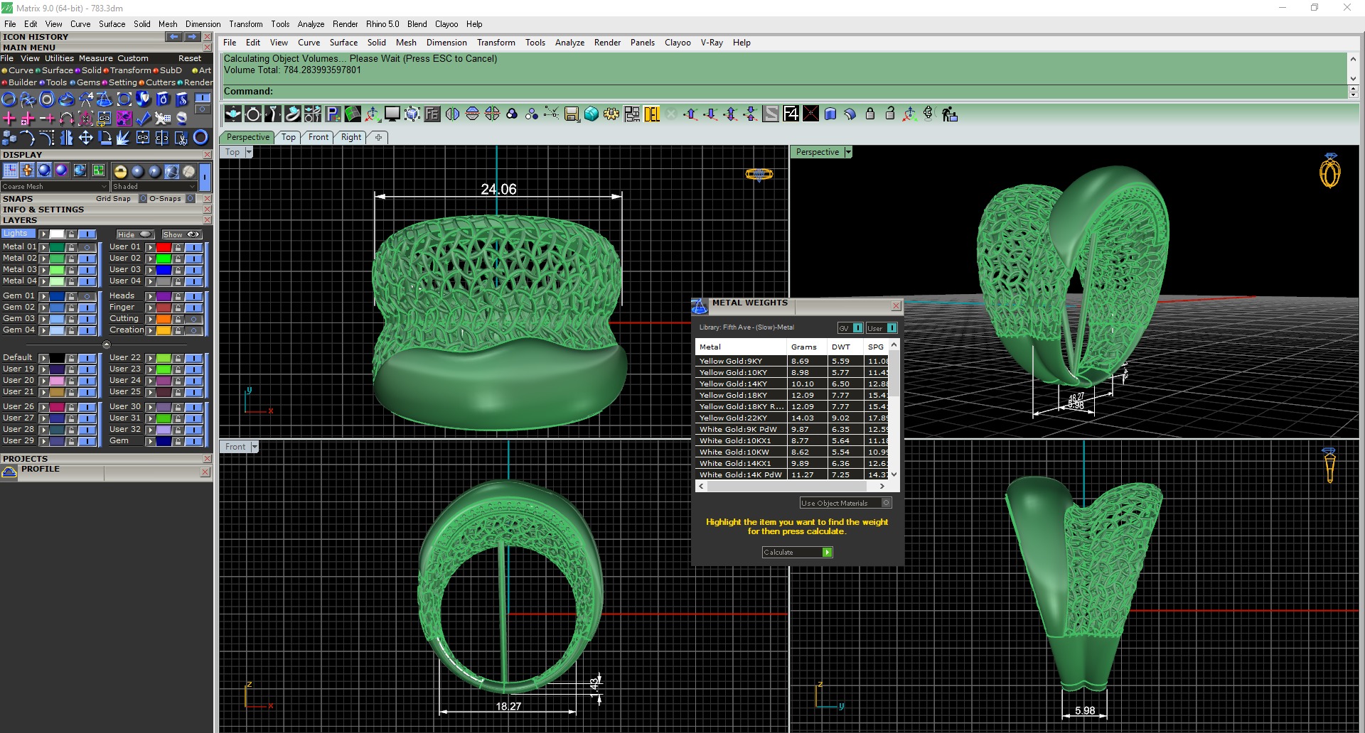 Leaves Wire Mesh Plain gold ring 3D print model_3