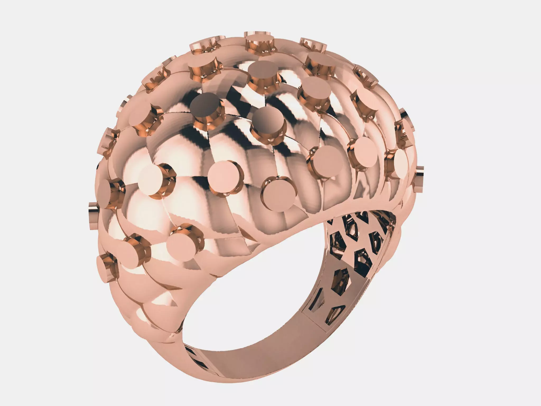 Dome Dot Plain gold ring 3D print model