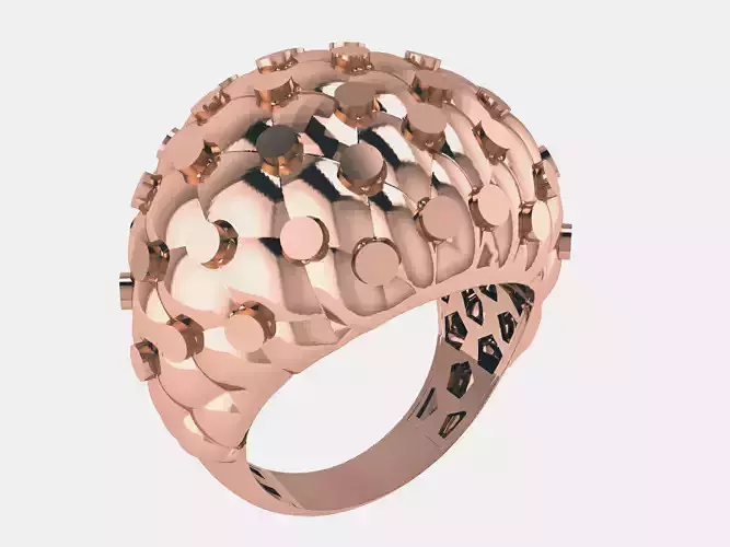 Dome Dot Plain gold ring 3D print model