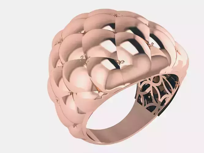 Mutilple Dome Plain gold ring 3D print model