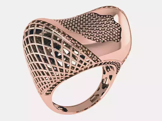 Beads Wire Mesh Plain gold ring 3D print model
