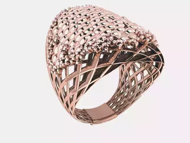 Beads Balls Wire Mesh Plain gold ring 3D print model