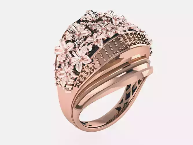 Flower Bookey Plain gold ring