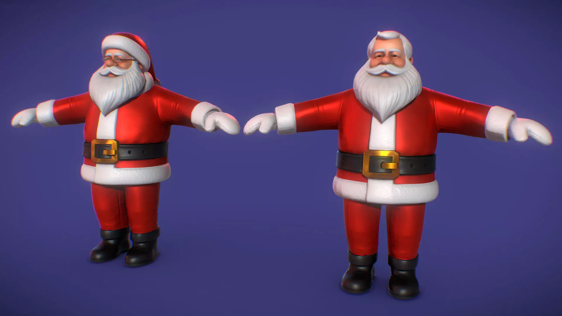Santa Claus Low-poly 3D model_0