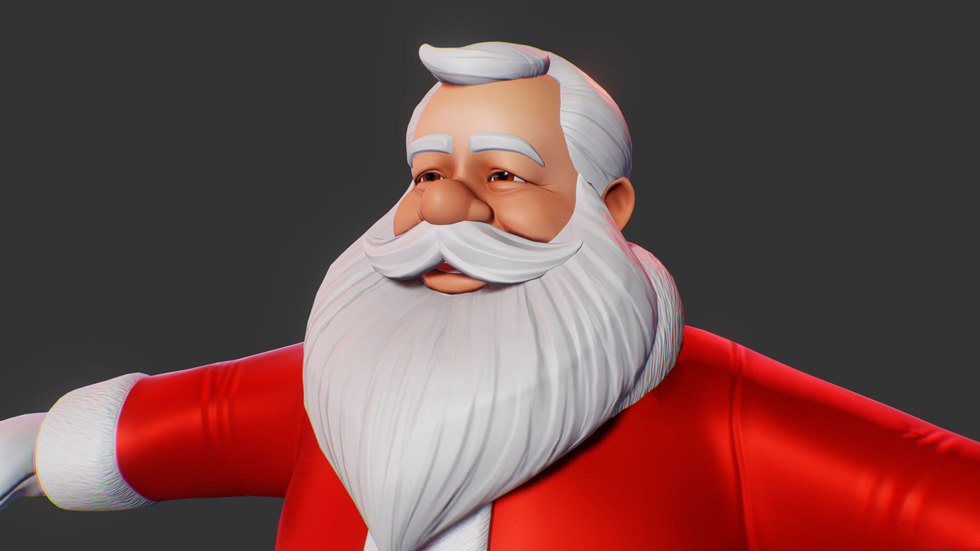 Santa Claus Low-poly 3D model_1