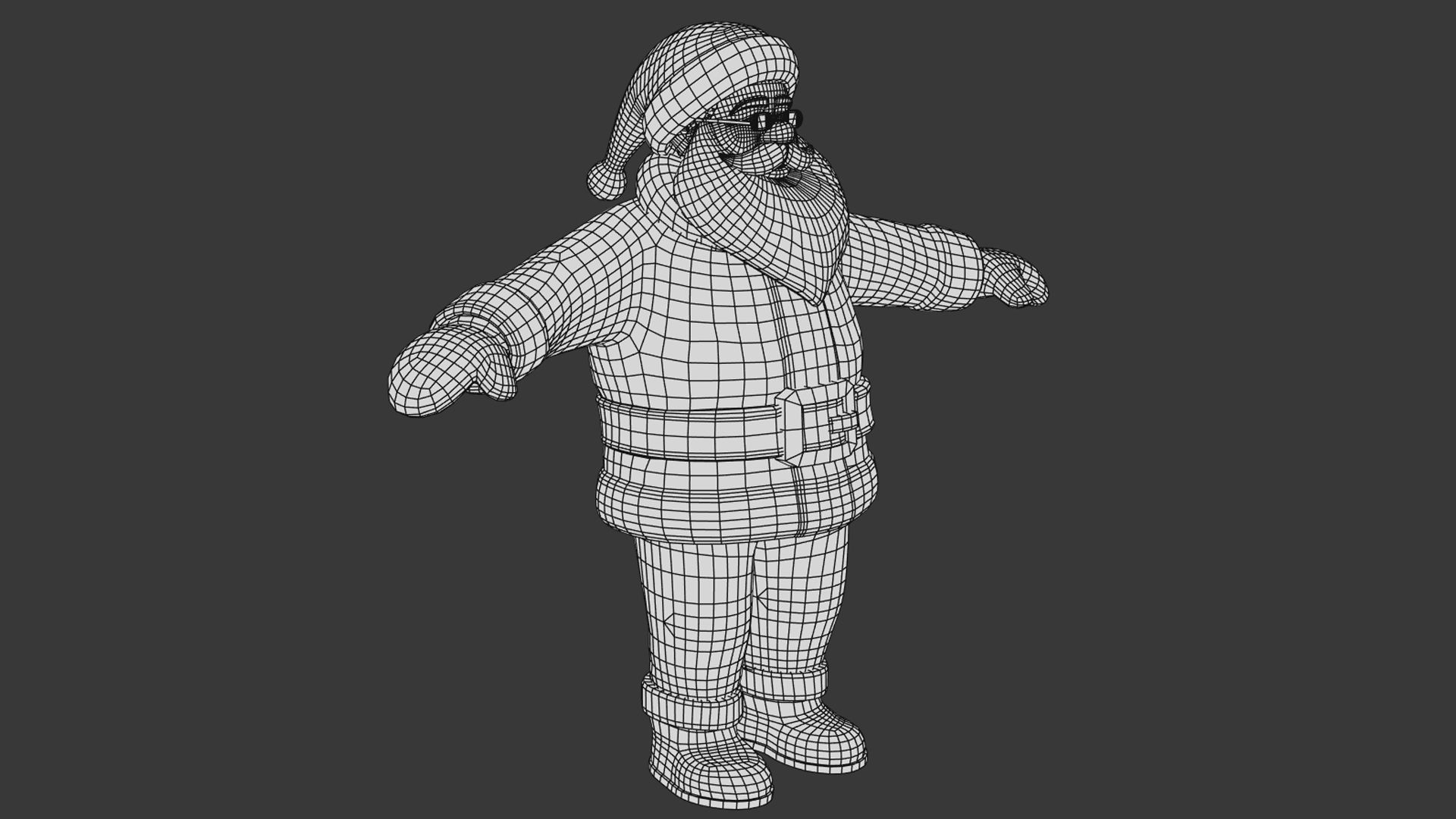 Santa Claus Low-poly 3D model_3