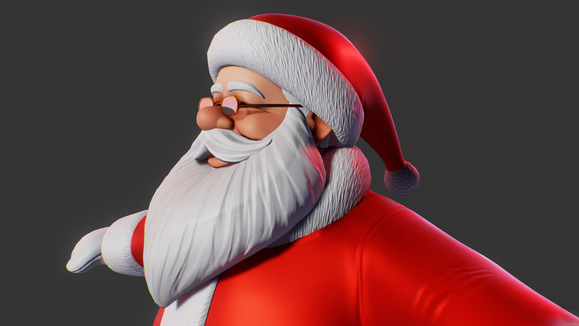 Santa Claus Low-poly 3D model_2
