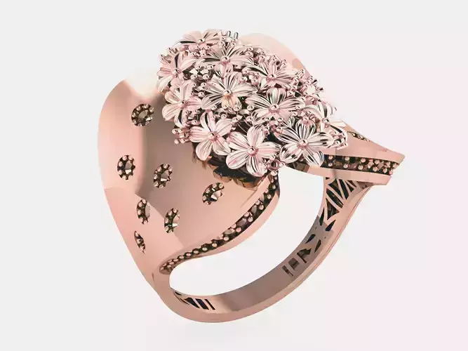 Flower Bookey Plain gold ring