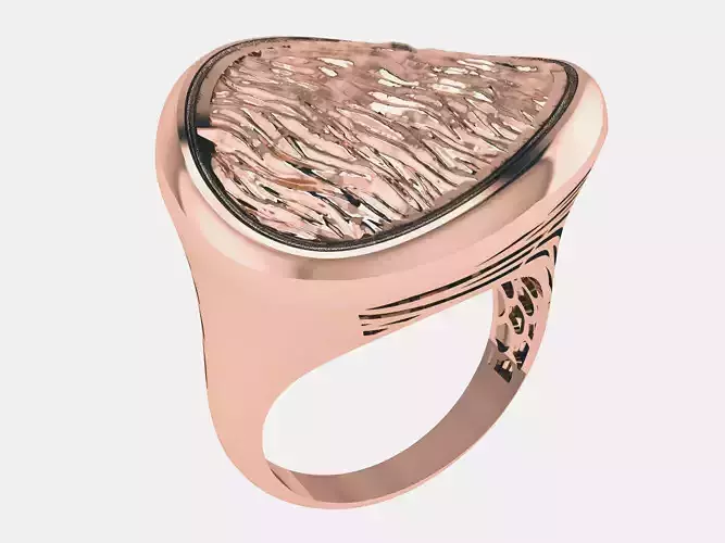 Sand Dunes Plain gold ring 3D print model