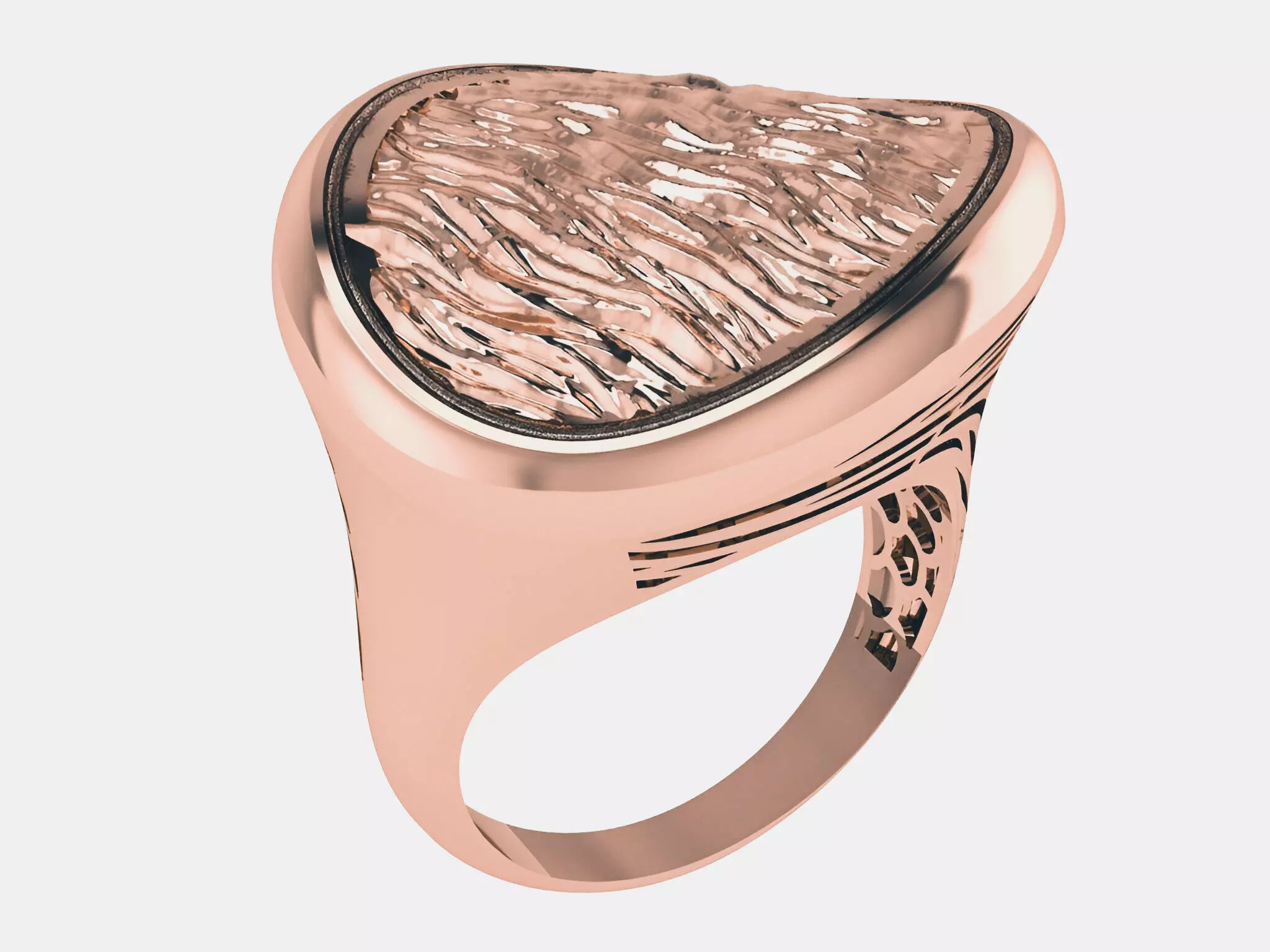 Sand Dunes Plain gold ring 3D print model